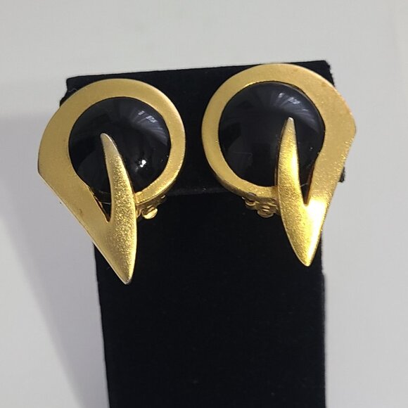 Art Deco John Wolfe Clip On Earrings - Picture 1 of 9